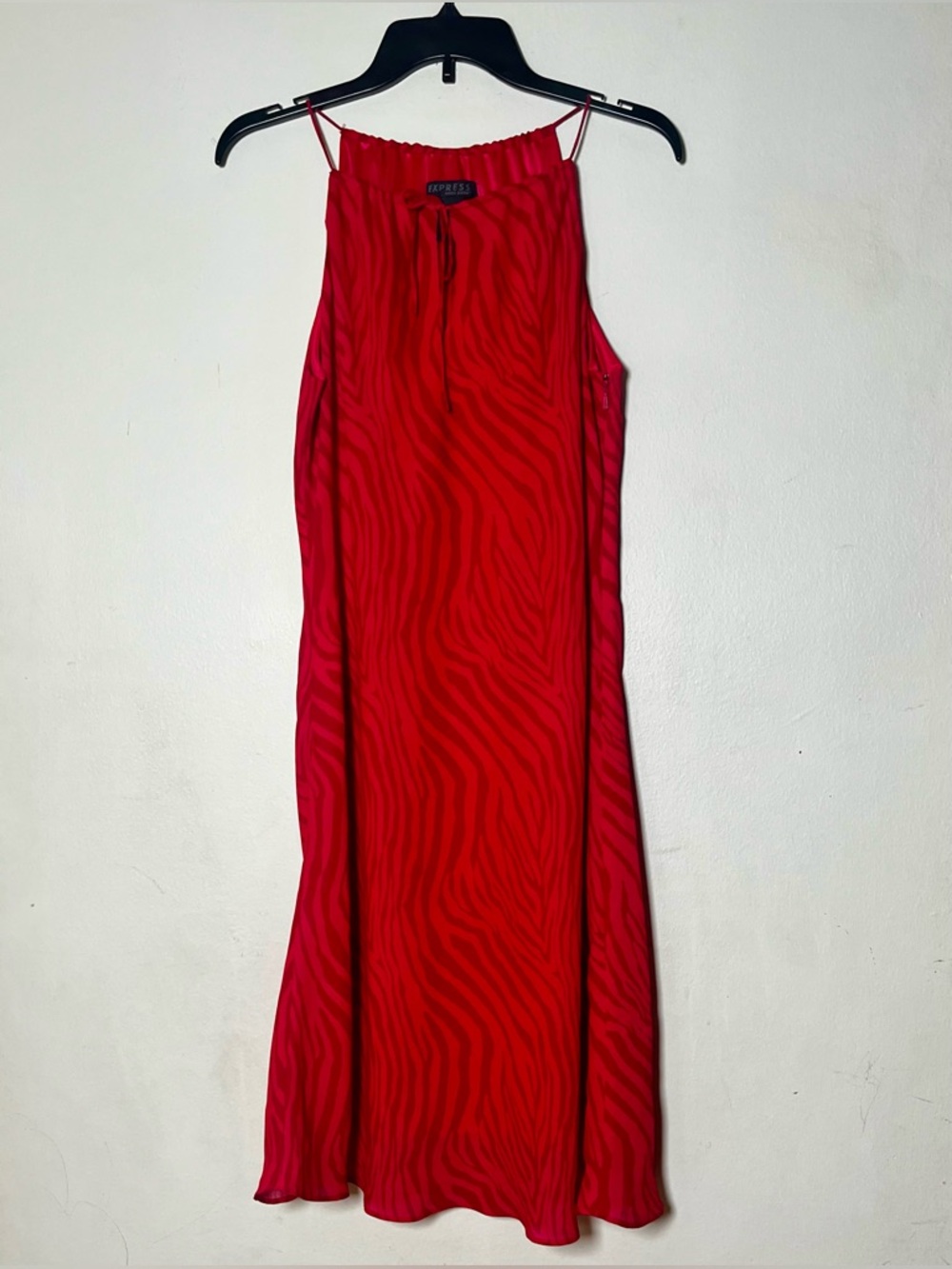 Express vintage retro zebra pink fuschia Dress 90’s